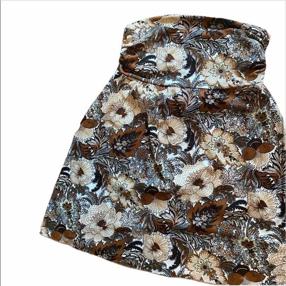 Love Me Kiss Me - floral boho bohemian A-line skirt - fall brown - medium m - Picture 2 of 4